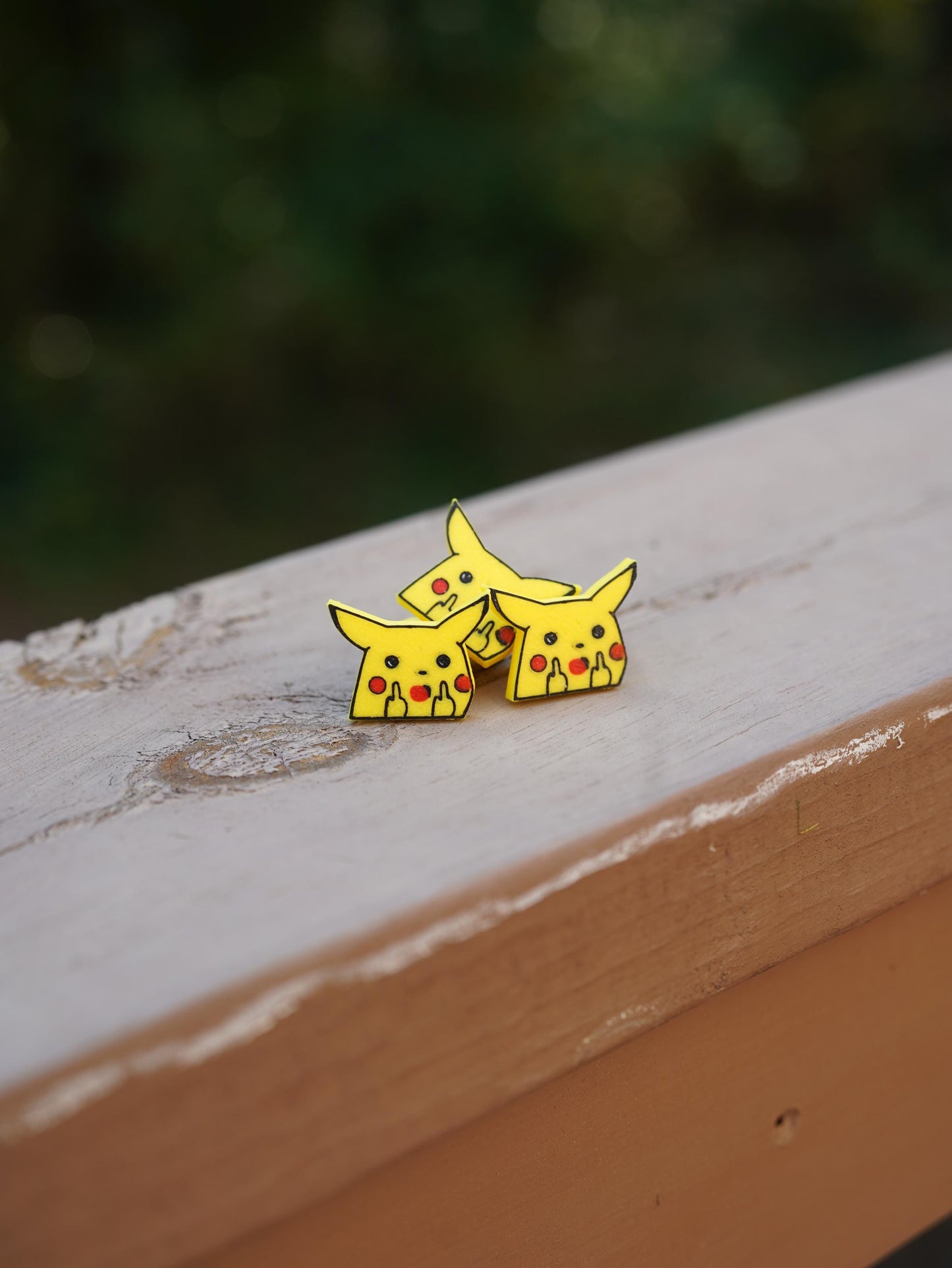 Pikachu Pocket Monster Fingers up Tire Valve Cap - Set of 4