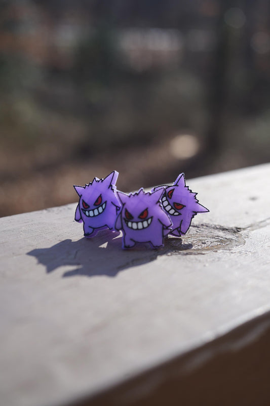 Gengar Tire Valve Caps - Anime Car Accessory - Set of 4