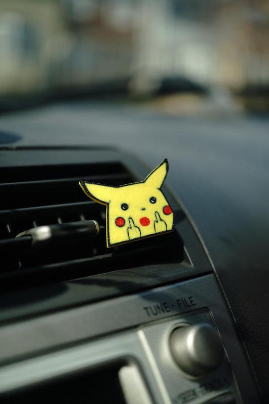 Pikachu Pocket Monster “Fingers Up” Car Vent Clip – Cute Anime Dashboard Accessory – Air Vent Charm for Cars, Trucks & SUVs – Gift for Fans