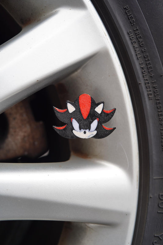 Shadow the Hedgehog Tire Valve Caps - 3D Printed PLA - Set of 4