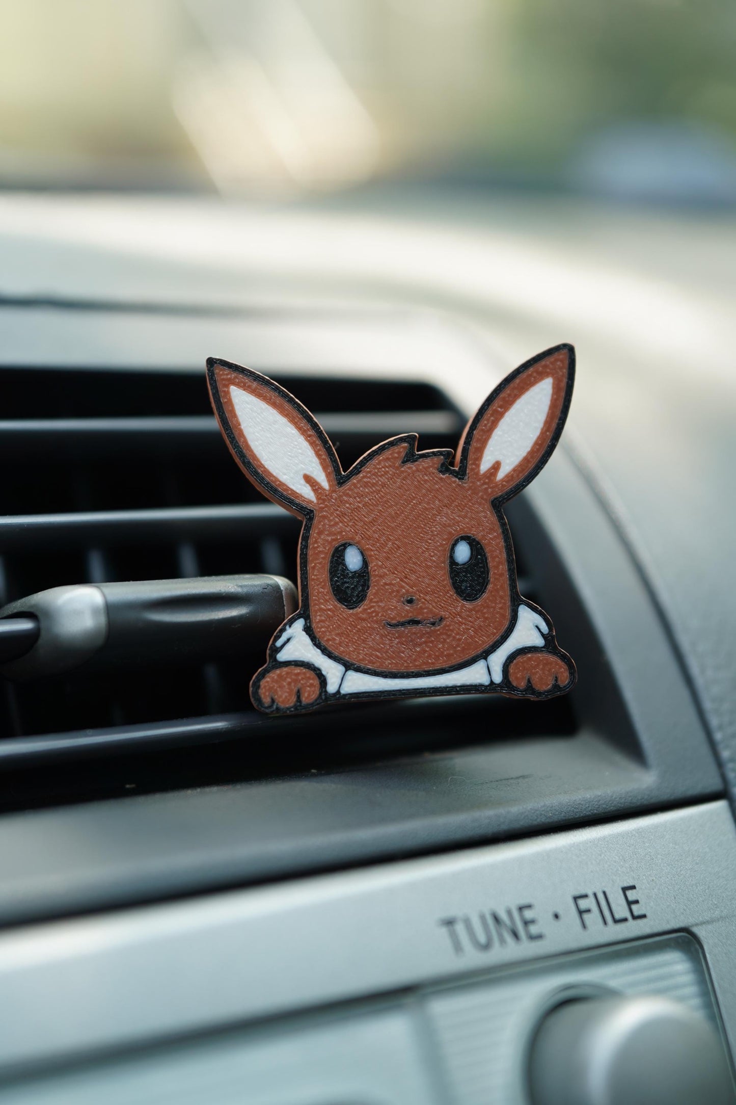 Eevee Vent Clip: Anime Car Accessory, 3D Printed PLA
