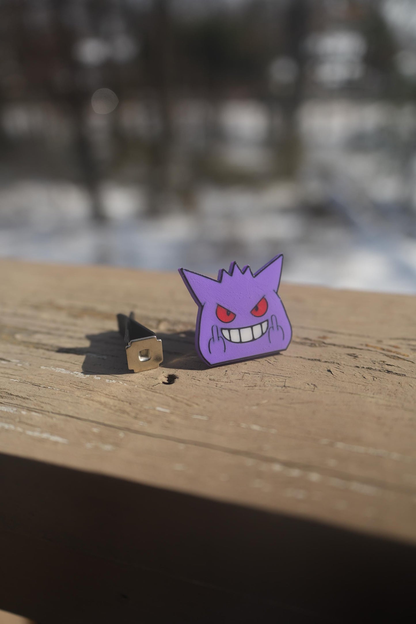 Gengar Middle Fingers Up – Ghost-Type Anime Car Accessory for Cars, Trucks & SUVs – Dashboard Decor – Fun Gift for Pocket Creature Fans