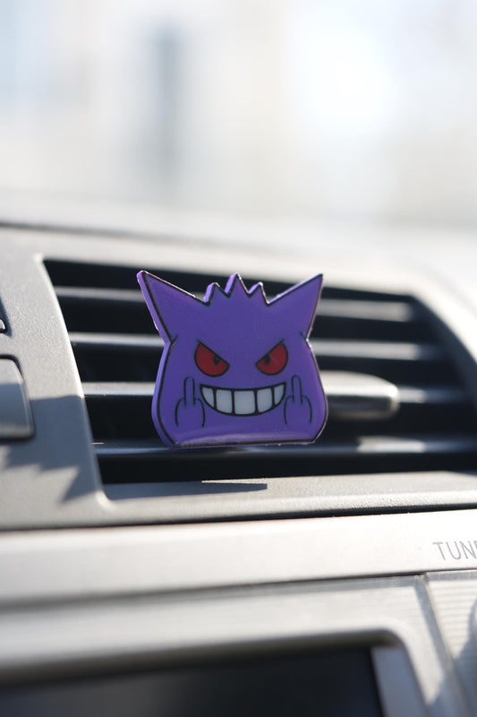Gengar Middle Fingers Up – Ghost-Type Anime Car Accessory for Cars, Trucks & SUVs – Dashboard Decor – Fun Gift for Pocket Creature Fans