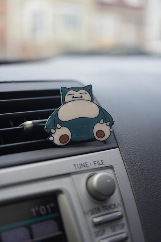 SnorlaxVent Clip: Anime Car Accessory, 3D Printed PLA